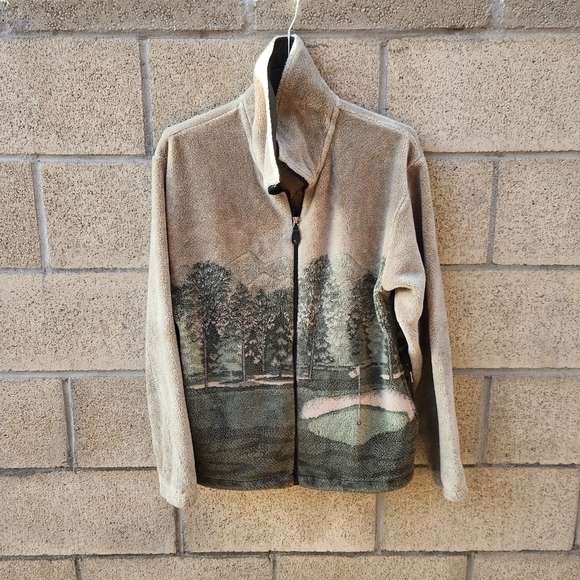 Milton Funwear Vintage Green Forest Fleece Oversized Jacket Womens Size S - Picture 1 of 9